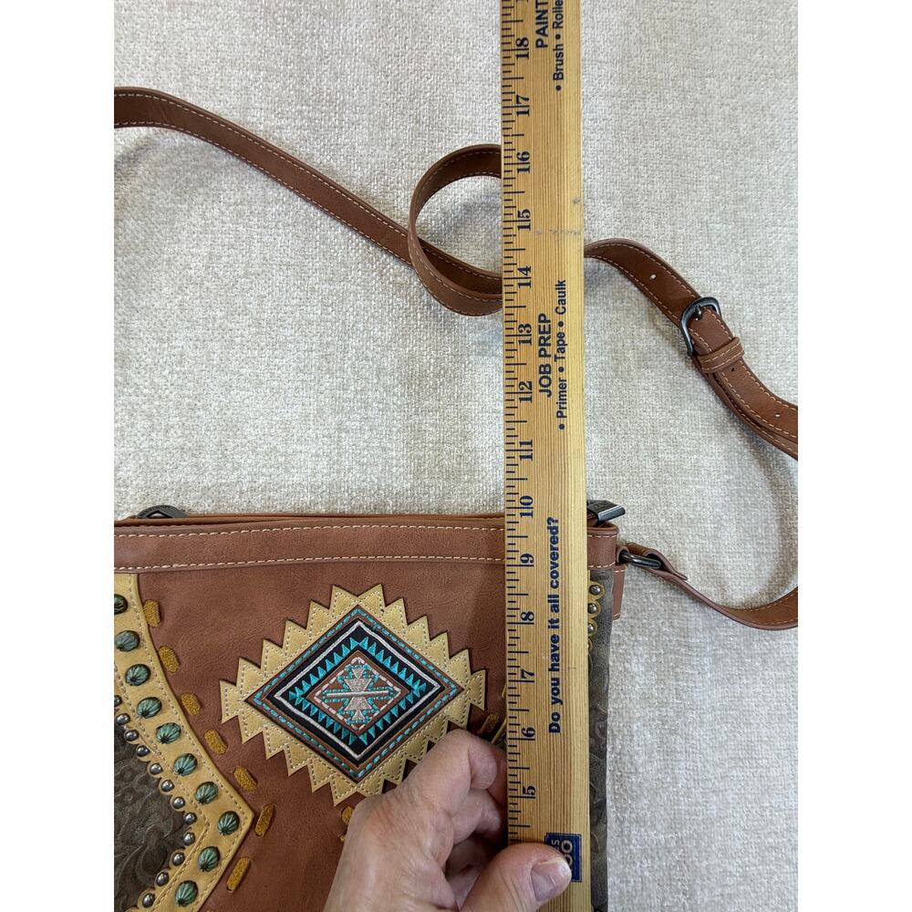 Montana West Women's Brown Faux Leather Southwest Crossbody Purse Bag Western - Picture 5 of 13
